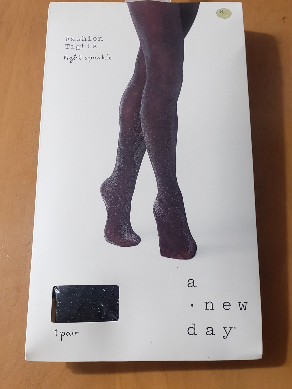 a new day Women's Sparkle Tights - Black - M/L